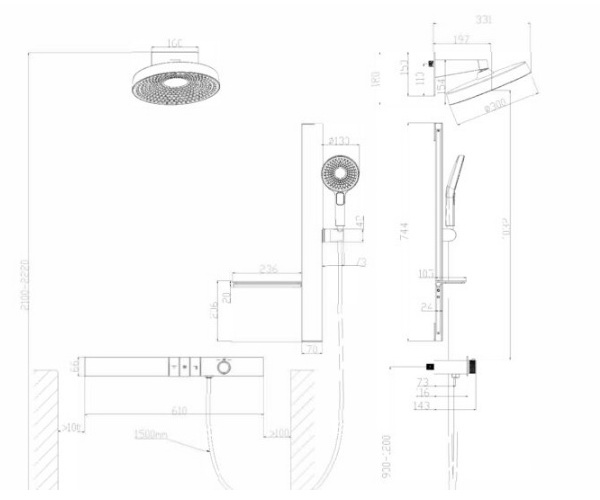 душевая система BLACK&WHITE GH-9025C