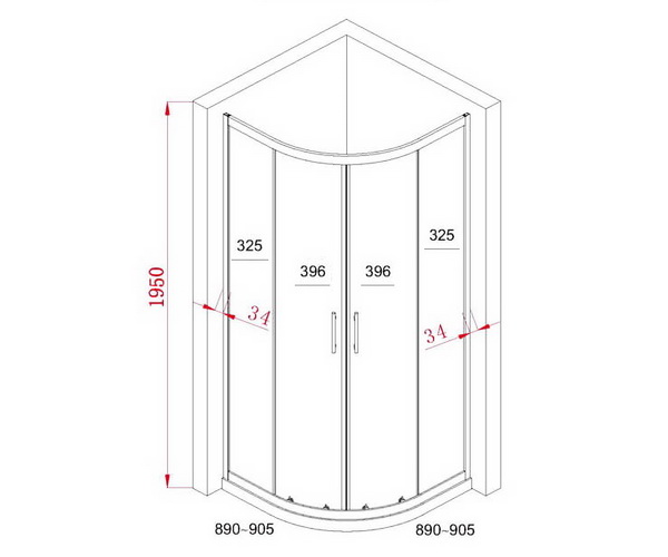 душевое ограждение BLACK&WHITE S101 90