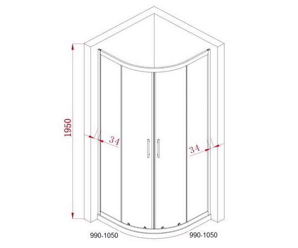 душевое ограждение BLACK&WHITE S101 100