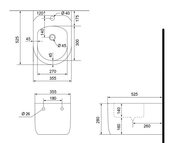 биде BLACK&WHITE WX-785