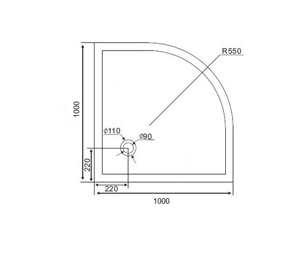 поддон акриловый BRAVAT TYPE-R2 100