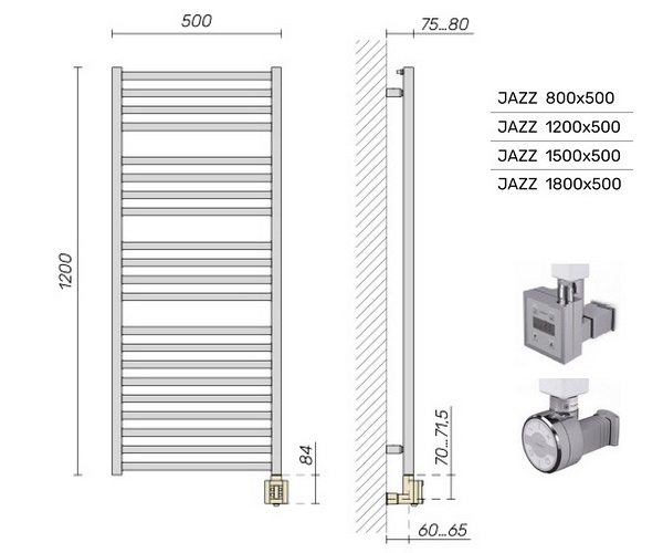 полотенцесушитель BRONER JAZZ 500х1200
