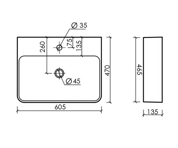 раковина CERAMICANOVA AURA 61