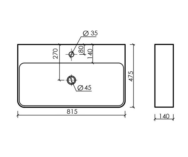 раковина CERAMICANOVA AURA 81