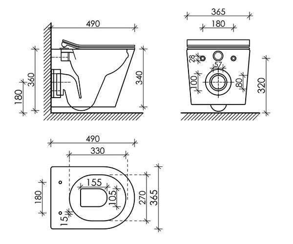 инсталляция и унитаз CERAMICANOVA BALEARICA