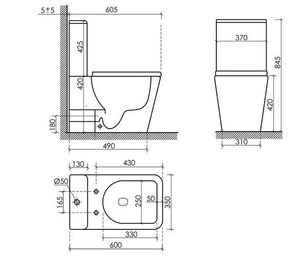 унитаз CERAMICANOVA CUBIC