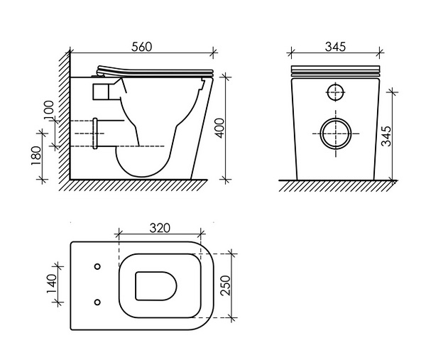унитаз CERAMICANOVA CUBIC