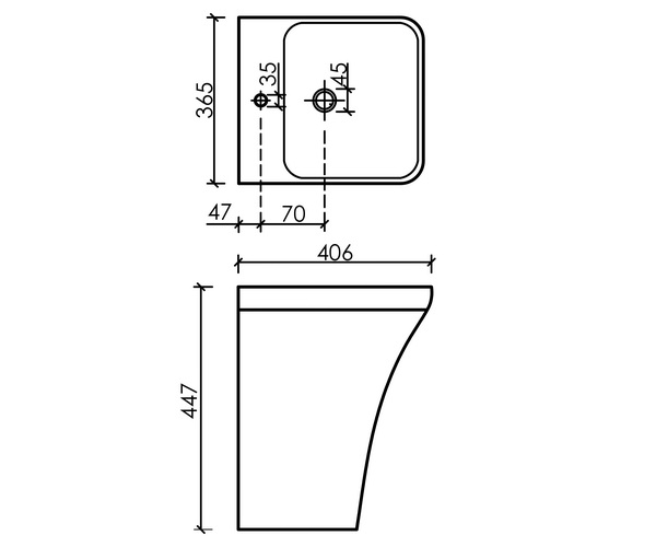 раковина CERAMICANOVA DION 36