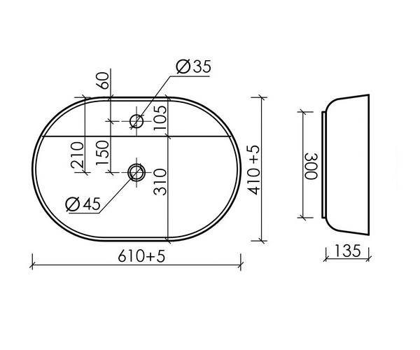 раковина CERAMICANOVA ELEMENT 61