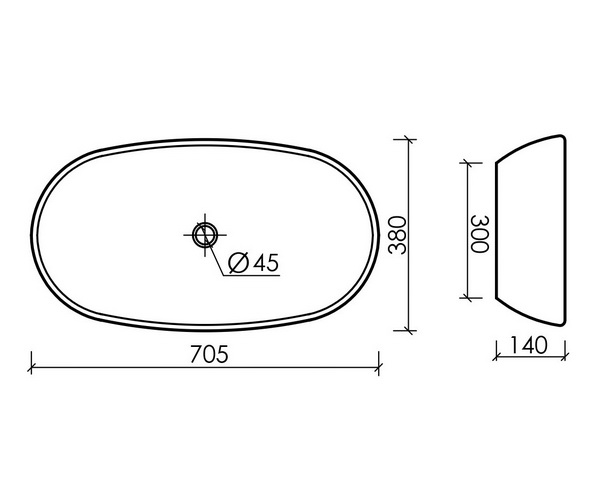 раковина CERAMICANOVA ELEMENT 70