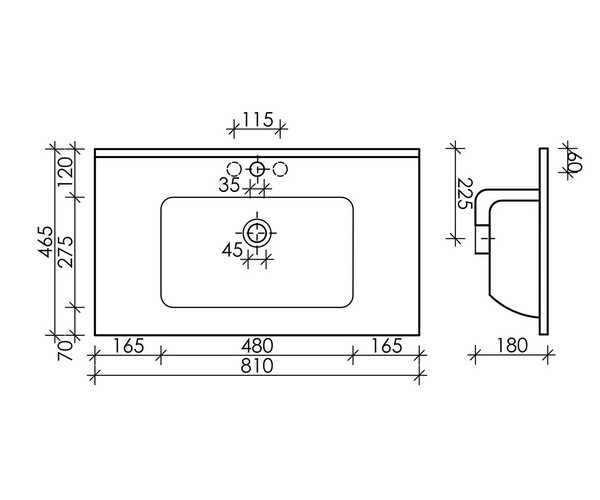 раковина CERAMICANOVA ELEMENT 81