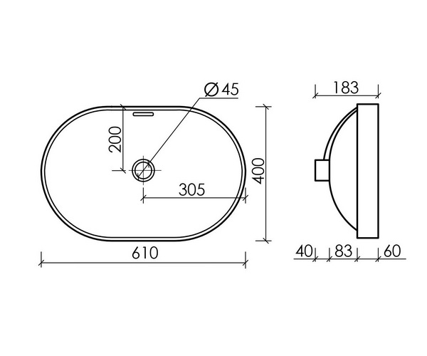 раковина CERAMICANOVA ELEMENT 60