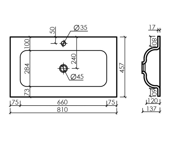 раковина CERAMICANOVA GRACE 81
