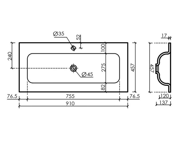 раковина CERAMICANOVA GRACE 91