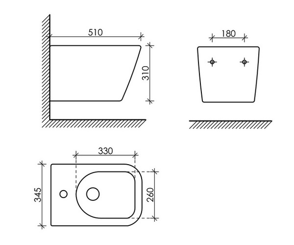 биде CERAMICANOVA METRIC