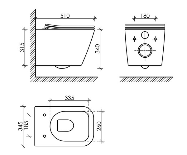 инсталляция и унитаз CERAMICANOVA METRIC