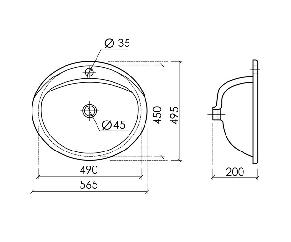 раковина CERAMICANOVA SUN 56
