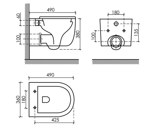 инсталляция и унитаз CERAMICANOVA ULMA