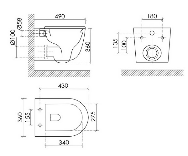 унитаз CERAMICANOVA UNO