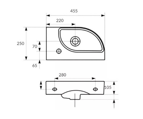 раковина CERSANIT CAMEO 45