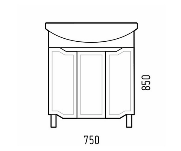 тумба с раковиной COROZO МИРРА 75