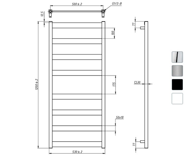 полотенцесушитель GROTA BREZZA 530х1200