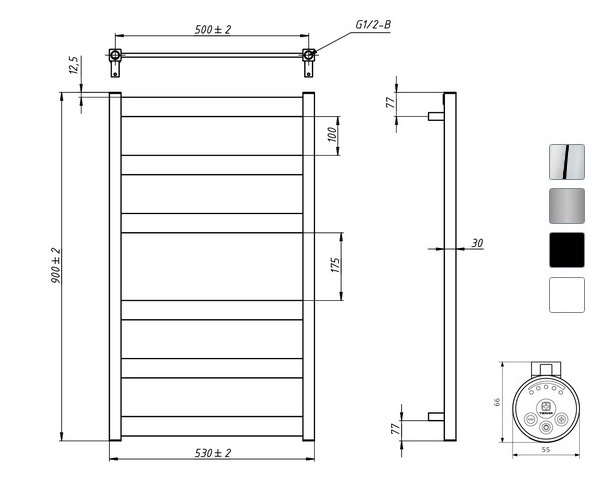 полотенцесушитель GROTA BREZZA 530х900