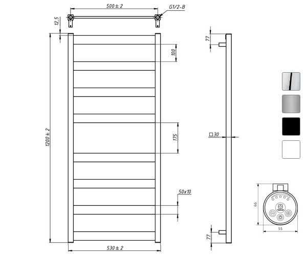 полотенцесушитель GROTA BREZZA 530х1200