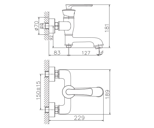 смеситель для ванны HAIBA HB60181-5