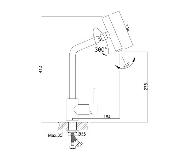 Смеситель для кухни HAIBA HB73304-1