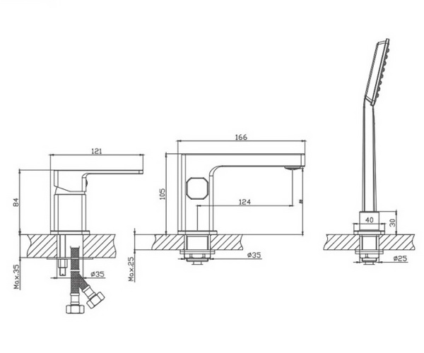 смеситель для ванны HAIBA HB80615-7