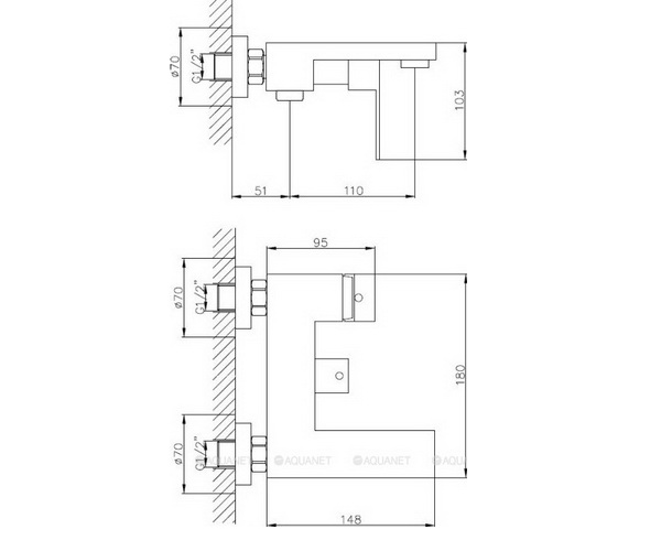 смеситель для ванны HAIBA HB60803-7