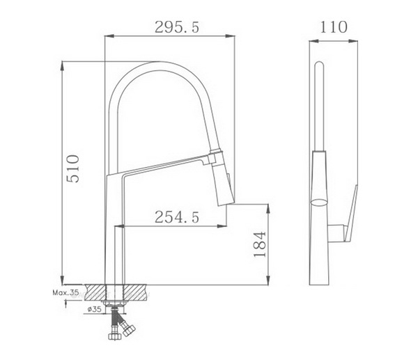 смеситель для кухни HAIBA HB73827-3