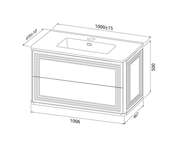 тумба с раковиной IDDIS OXFORD 100