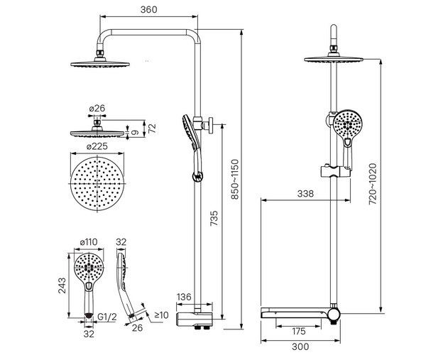 душевая система IDDIS RAY