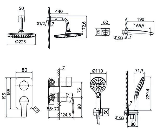 душевая система IDDIS RAY