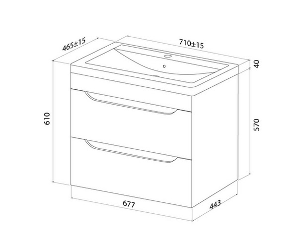 тумба с раковиной IDDIS RAY 70