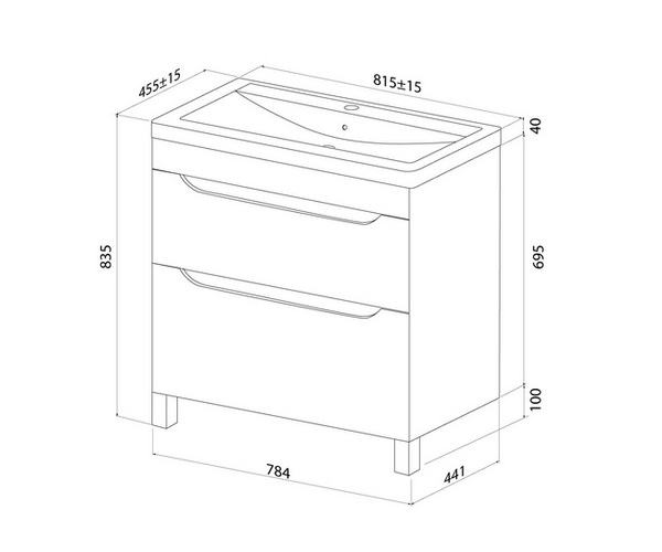 тумба с раковиной IDDIS RAY 80