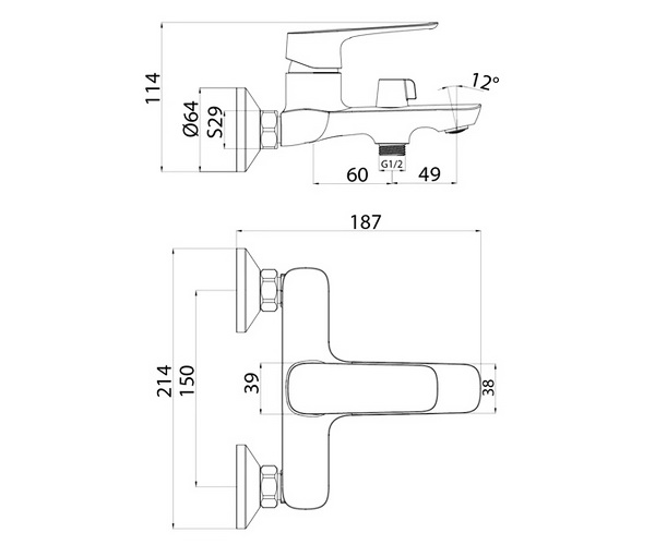 смеситель для ванны IDDIS SIGN