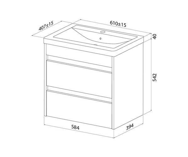 тумба с раковиной IDDIS ZODIAC 60