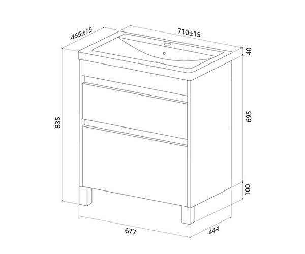 тумба с раковиной IDDIS ZODIAC 70