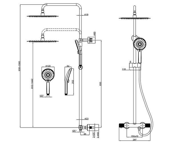 душевая система LEMARK BELUGA Т