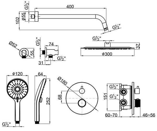 душевая система LEMARK BELUGA Т