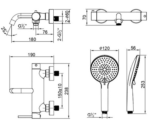 смеситель для ванны LEMARK KALINA
