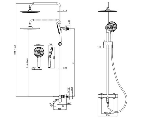 душевая система LEMARK KALINA