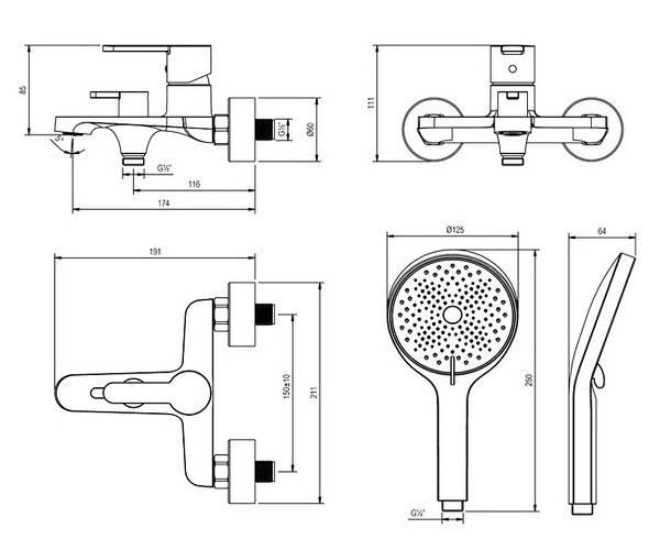 смеситель для ванны LEMARK LADOGA