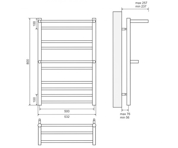 полотенцесушитель LEMARK PRAMEN 500х800