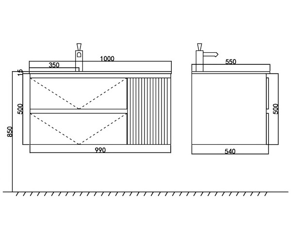 тумба с раковиной ORANS BC-2055-1000L