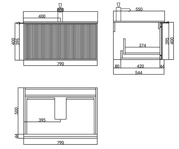 тумба с раковиной BC-9013 80