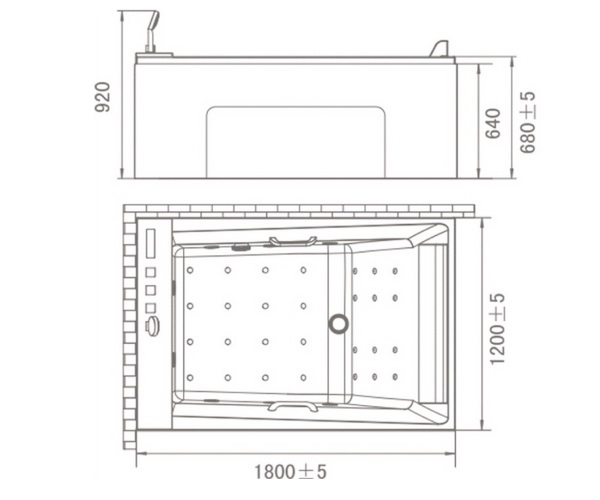 ванна акриловая ORANS BT-65105 180х120